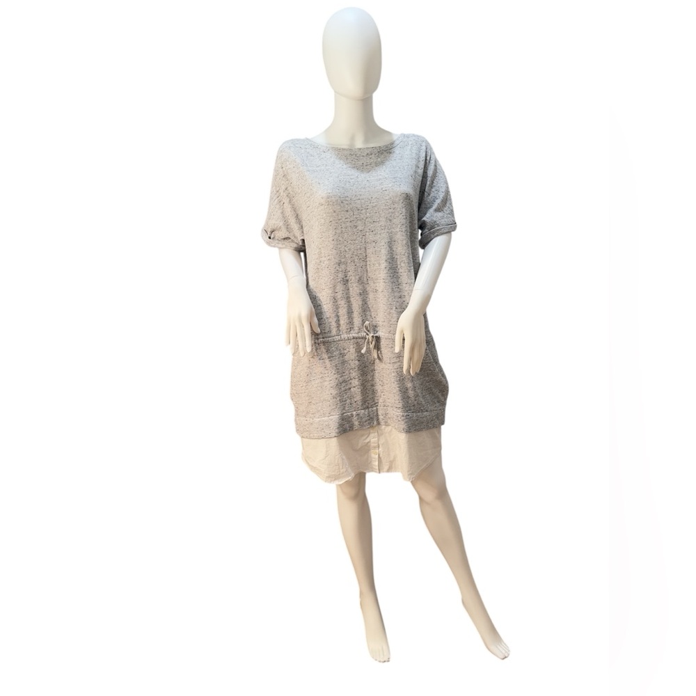 Banana Republic Gray Knit Tunic Top Sweater Dress Size Medium Comfy Stretchy Y2K
